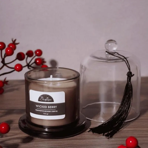 Свеча ароматическая в стакане Вещицы Wicked Berry 11x8 см