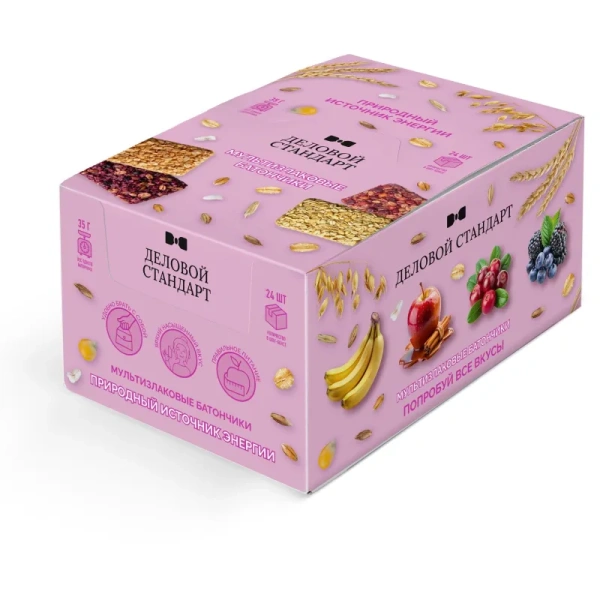 Батончик мюсли мультизлаковый Деловой Стандарт клюква (24  батончика по 35 г)