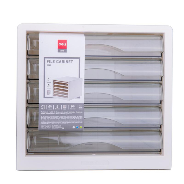 Бокс с выдвижными лотками Deli 5 лотков белый