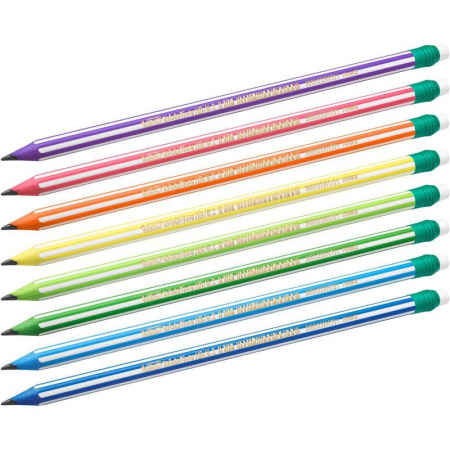 Карандаш чернографитный HB с ластиком BIC Evolution Stripes заточенный  шестигранный