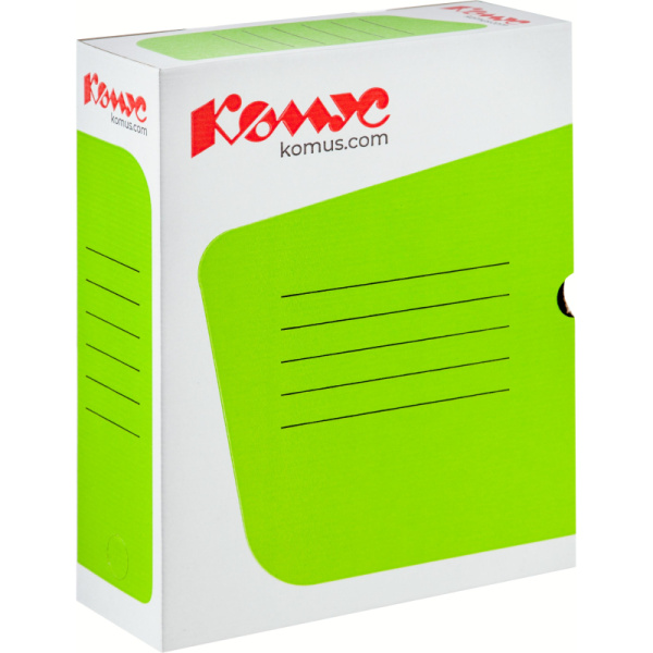 Короб архивный микрогофрокартон Комус с вырубкой 262х102х324 мм белый до  1000 листов