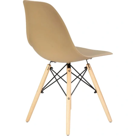 Стул обеденный Dobrin DSW бежевый (пластик, массив дерева)