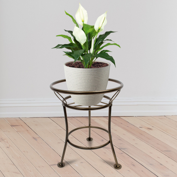 Подставка для цветов Garden Show Пион 32x25.5x25.5 см бронзовая