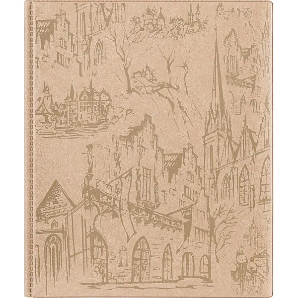 Визитница настольная Комус пластиковая на 256 визиток бежевая