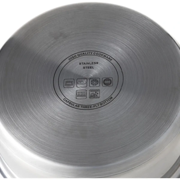 Сотейник 19.5 см нержавеющая сталь с крышкой тройное дно