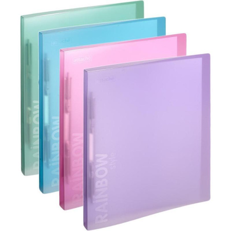 Папка-скоросшиватель с пружинным механизмом Attache Rainbow Style пластиковая А4 зеленая (0.45 мм, до 150 листов)