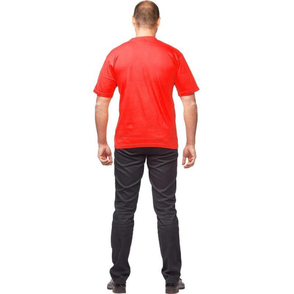 Футболка красная короткий рукав 100% хлопок L (48-50)