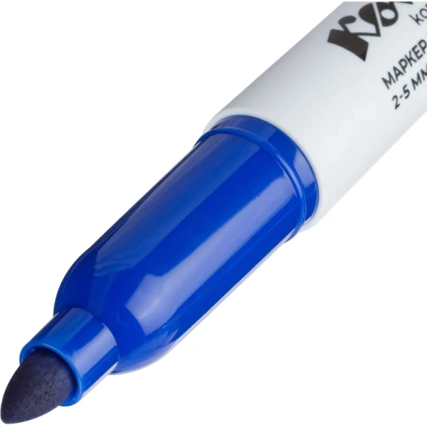 Маркер для белых досок Комус BY2304 синий (толщина линии 2-5 мм) круглый  наконечник