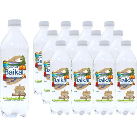 Вода питьевая Legend of Baikal газированная 0.5 л