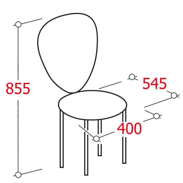 Стул для столовых Вереск серый (кожзаменитель/серебристый металл)