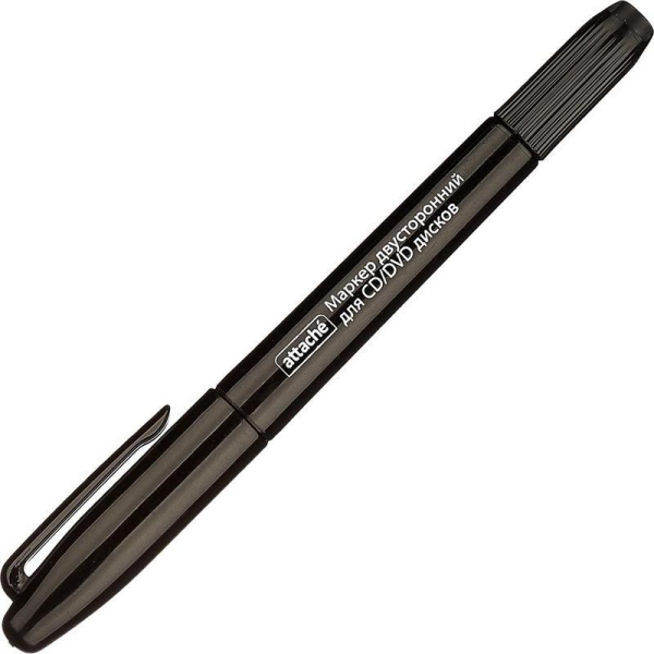 Маркер для CD Attache черный двусторонний (толщина линии 0.7 и 1 мм)