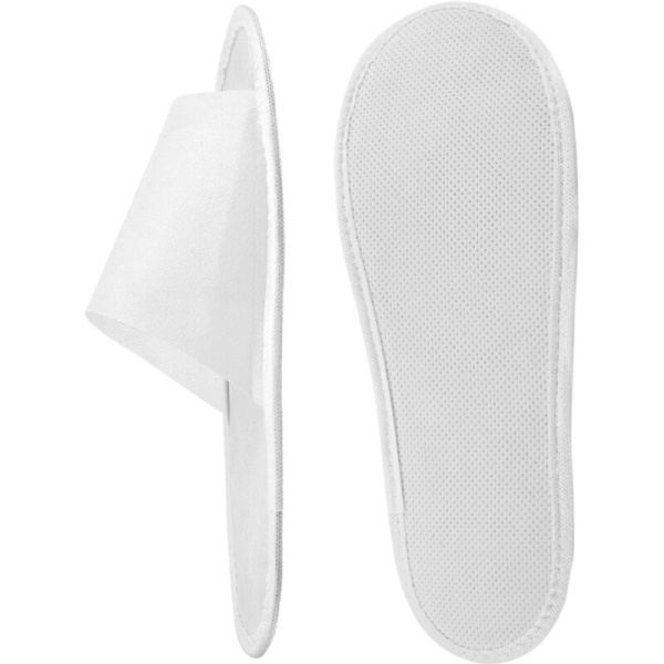 Тапочки одноразовые спанбонд открытый мыс подошва 3 мм белые (100 пар в  упаковке)