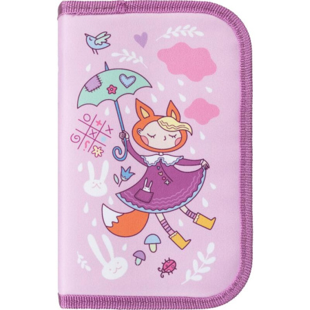 Пенал односекционный Комус класс Лисичка розовый