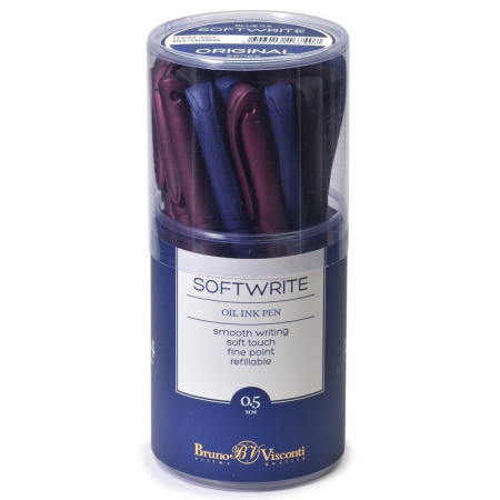 Ручка шариковая неавтоматическая масляная Bruno Visconti Softwrite Original синяя (тощина линии 0,5 мм)