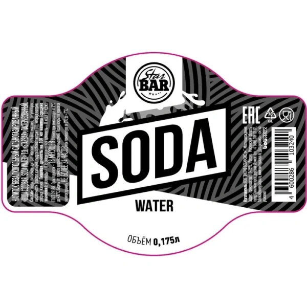 Напиток сильногазированный Starbar Soda 0.175 л