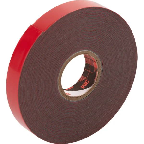 Клейкая лента двухсторонняя монтажная 3M GT6008F серая вспененный акрил  12 мм x 5 м