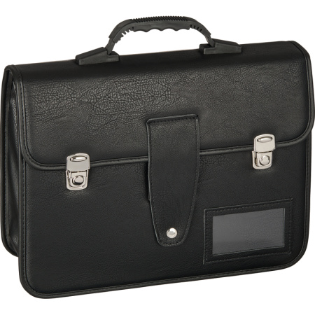 Папка деловая Алекс Спец К из экокожи черного цвета