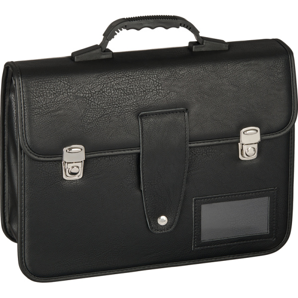 Папка деловая Алекс Спец К из экокожи черного цвета