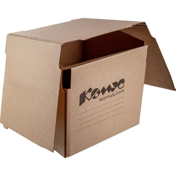 Короб архивный гофрокартон Комус на липучке 327x297x309 мм бурый до 3000  листов