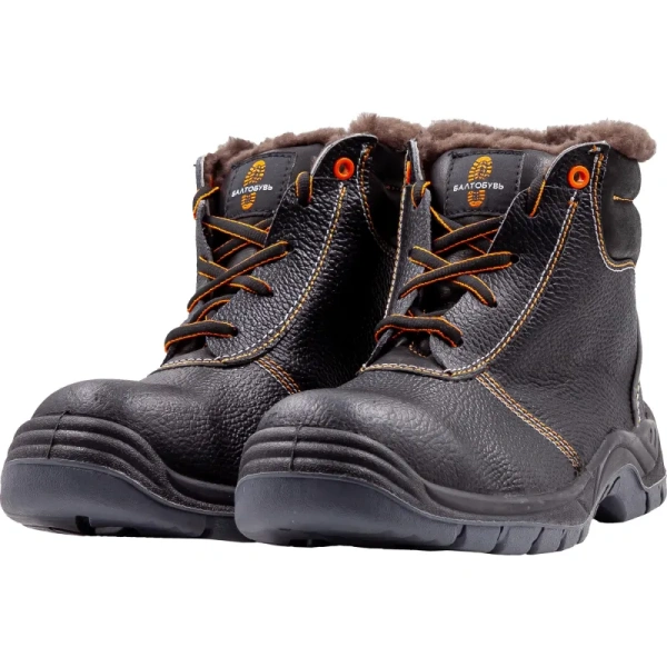 Ботинки утеплённые 9408ВМККС ПУ-нитрил из натуральной кожи с композитным  (поликарбонатным) подноском чёрные (размер 37)