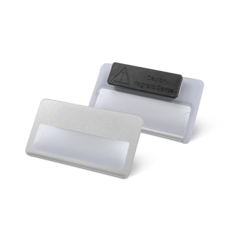 Бейдж горизонтальный 70х40 мм с магнитным зажимом белый