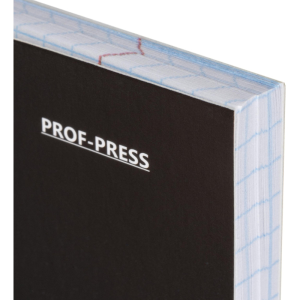 Тетрадь общая A5 48 листов в клетку на скрепках (обложка чёрная, матовая  ламинация)