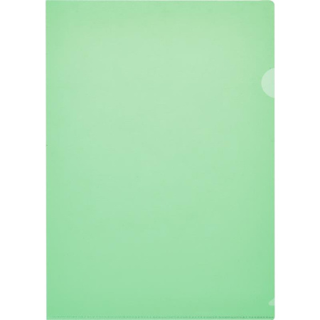 Папка-уголок пластиковая зеленая 100 мкм (10 штук в упаковке)