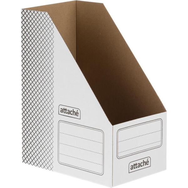 Лоток вертикальный для бумаг 150 мм Attache картонный белый (2 штуки в  упаковке)