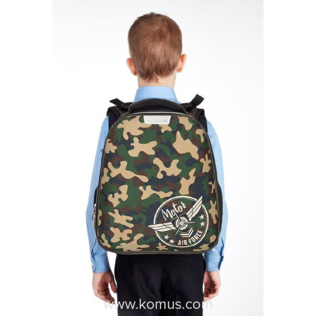 Ранец ортопедический №1 School Basic Military (светится в темноте)