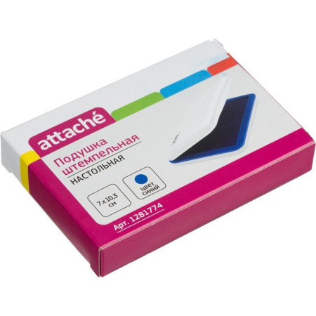 Подушка штемпельная настольная Attache синяя 70x103 мм