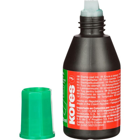 Краска штемпельная Kores зеленая на водно-масляной основе 28 г