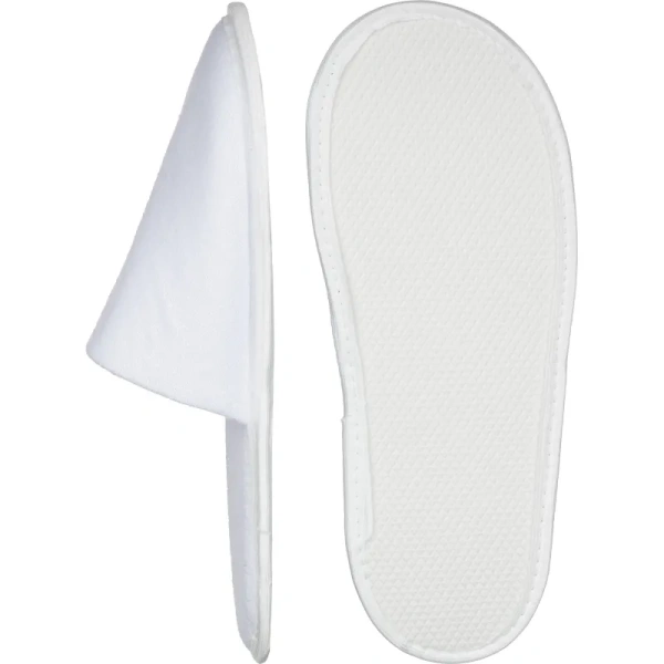 Тапочки одноразовые Спанпро М3-2 махровые закрытый мыс подошва 3 мм  белые (100 пар в упаковке)