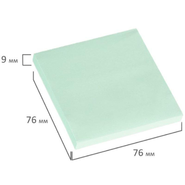 Стикеры Attache Bright colours 76х76 мм пастельные салатовые (1 блок,100  листов)