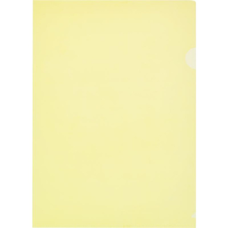 Папка-уголок пластиковая желтая 100 мкм (10 штук в упаковке)