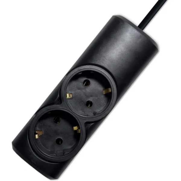 Удлинитель Progix PG214 2 розетки 3 м с заземлением чёрный