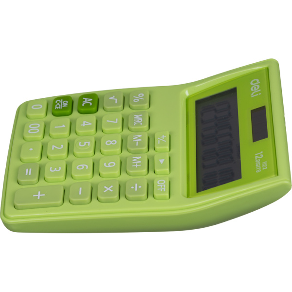 Калькулятор карманный Deli 12-разрядный зеленый 120x86x29 мм