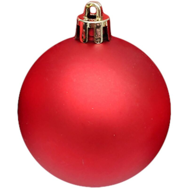 Набор шаров Miland Красный бархат пластик красные (диаметр 6 см, 6 штук  в упаковке)