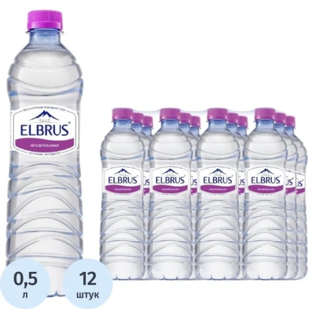 Вода минеральная Эльбрус столовая негазированная 0.5 л