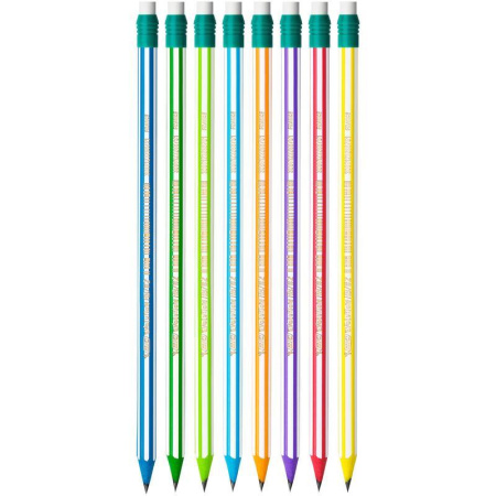 Карандаш чернографитный HB с ластиком BIC Evolution Stripes заточенный  шестигранный