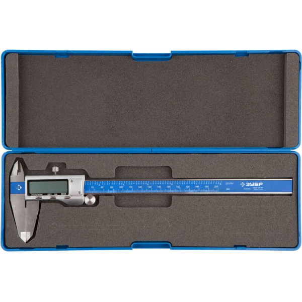 Штангенциркуль Зубр электронный 200 мм шаг 0.01 с глубиномером  (34463-200)