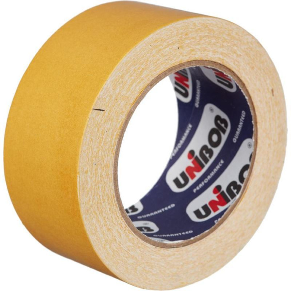 Клейкая лента двусторонняя монтажная Unibob на тканевой основе 50 мм х 25 м