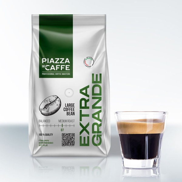 Кофе в зернах Piazza del Caffe Extra Grande 800 г (пакет)