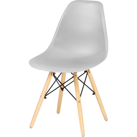 Стул обеденный Dobrin DSW светло-серый (пластик, массив дерева)