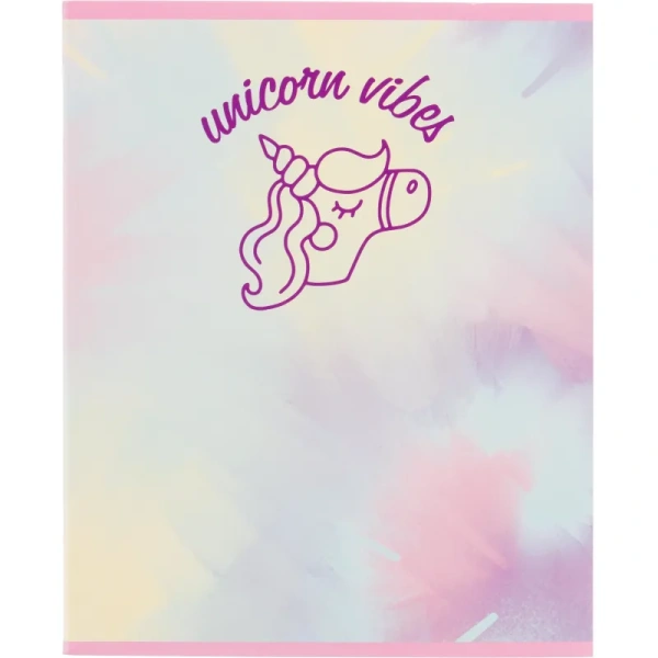 Тетрадь общая Enjoy Единорог А5 48 листов в клетку на скрепке обложка с  рисунком ВД-лак