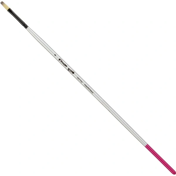 Кисть художественная Комус Арт плоская средней жесткости синтетика №4