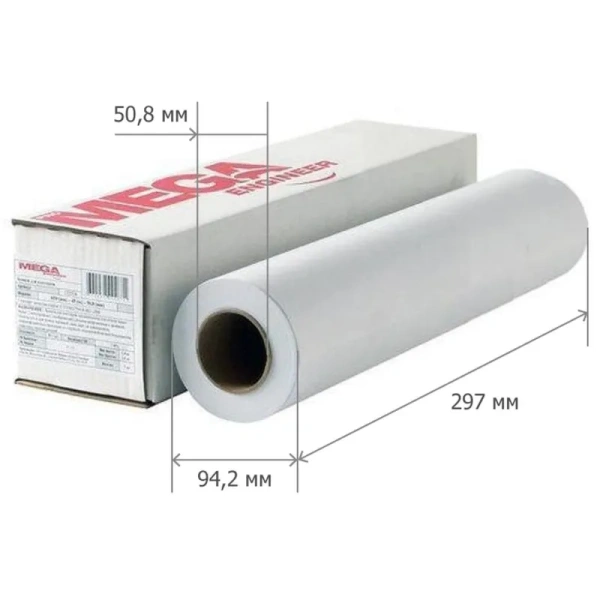 Бумага широкоформатная MEGA Engineer,InkJet,80г,24/297ммх45м,д.50,8мм.