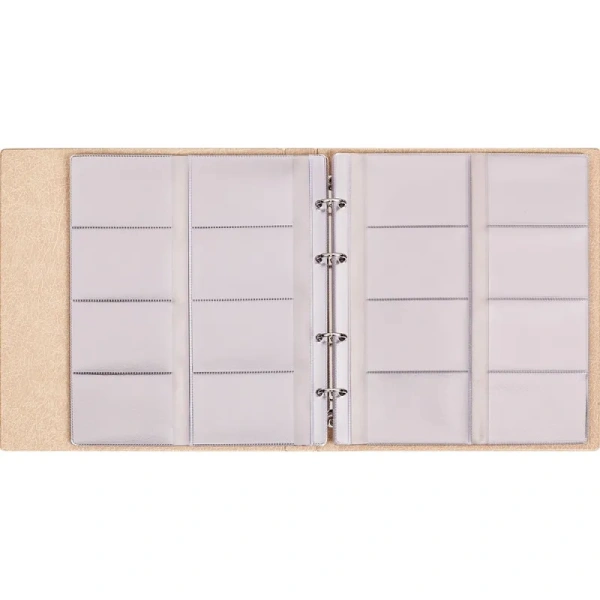 Визитница настольная Комус пластиковая на 320 визиток бежевая