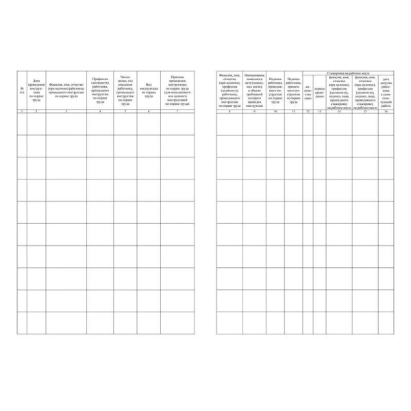 Журнал регистрации инструктажа по охране труда на рабочем месте форма КЖ  132А (16 листов, скрепка, обложка офсет)