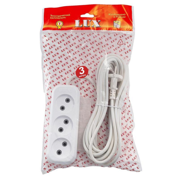 Удлинитель LUX У3-О-03 3 розетки 3 м