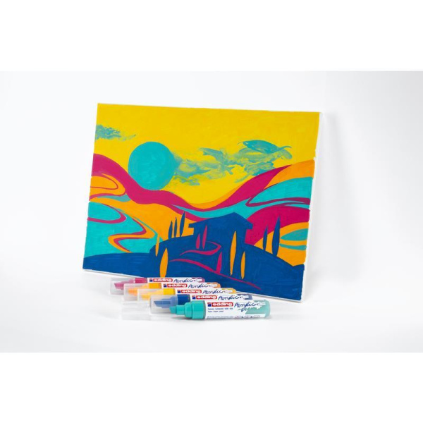 Маркер акриловый Edding 5300 неоновый оранжевый (толщина линии 1-2 мм)